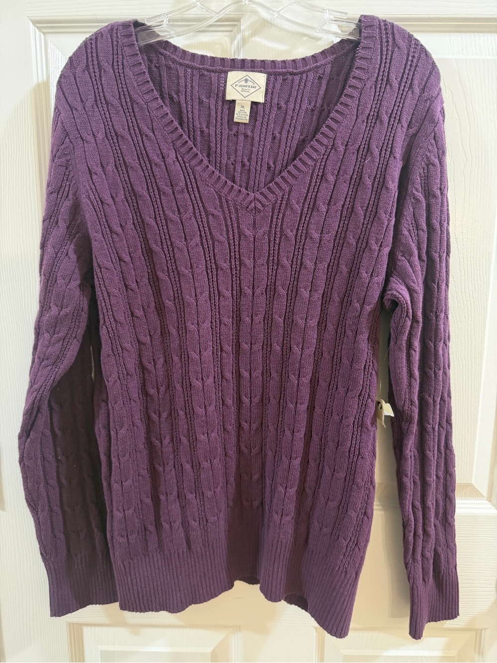 St. John's Bay Cable Knit V-Neck Sweater